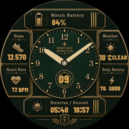 Heritage Gilt: Luxury Analog Watch Face — official Connect IQ artwork