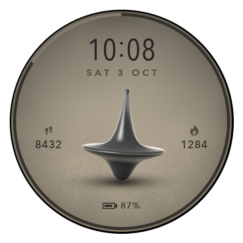Inception Spinning Totem Pin Digital Watch Face