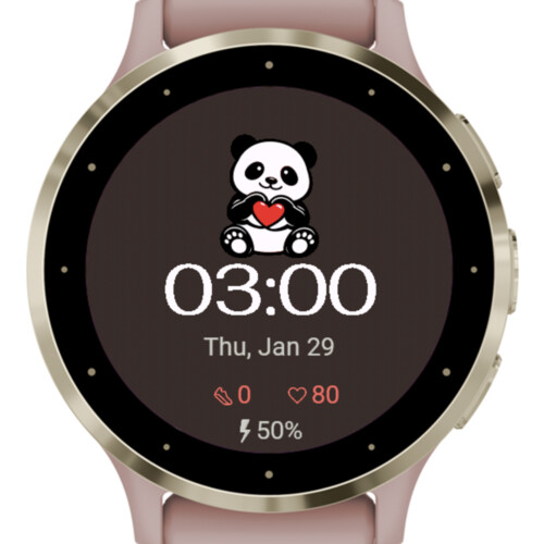 Cute Panda Love – Animated Heart