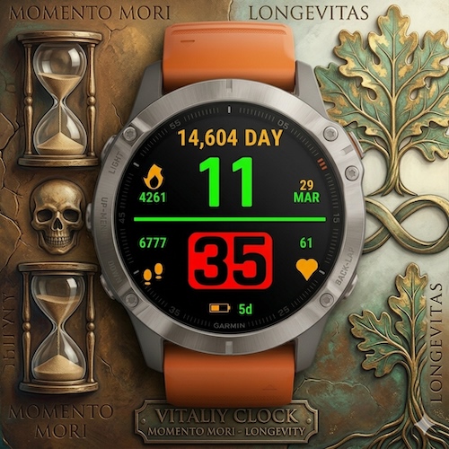 Vitality Clock – Memento Mori · Longevity