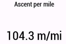Ascent (metres) per mile
