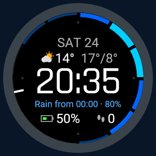 Clear Sky – Rain Timeline Face