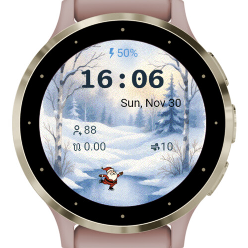 Winter Skating Santa