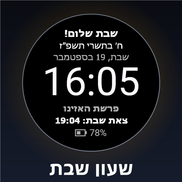 ShaonShabbat - Automatic Shabbat face