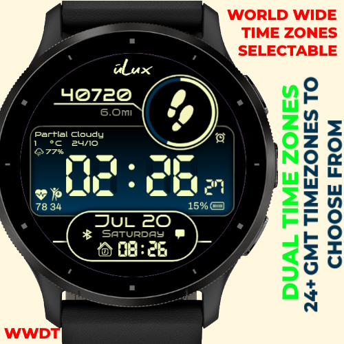 ▶▶WWT - Retro Modern Digital With 24+ UTC Options