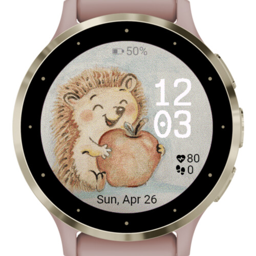 Happy Watercolor Hedgehog