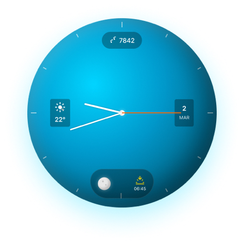 Aqua Minimal – AMOLED Analog Watch Face
