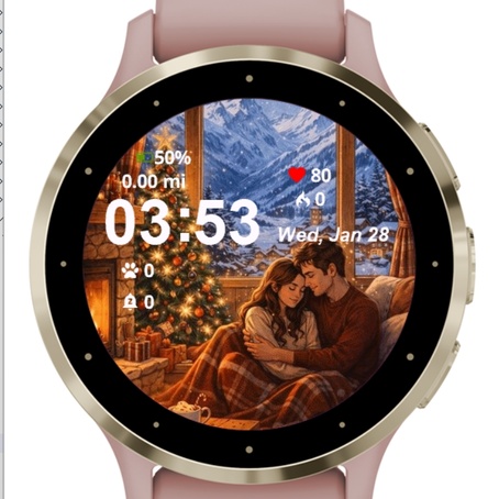 Couple Sitting Couch Front Christmas