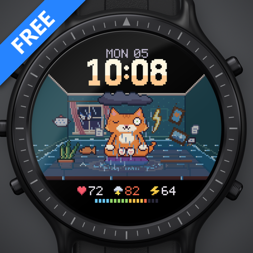 Astra Zen Cat – 搞笑动画像素猫压力表盘