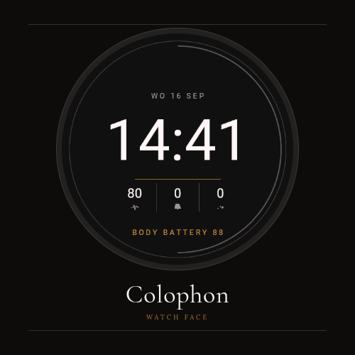 Colophon — a quiet editorial face