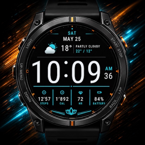Obsidian Lotus: Data Rich Watch Face — official Connect IQ artwork