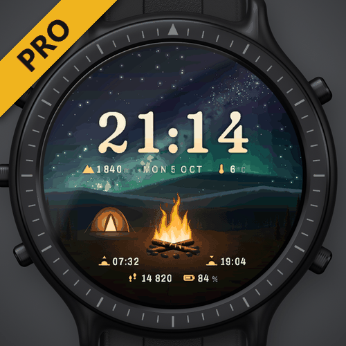 Astra Campfire Pro – 露营篝火动态表盘