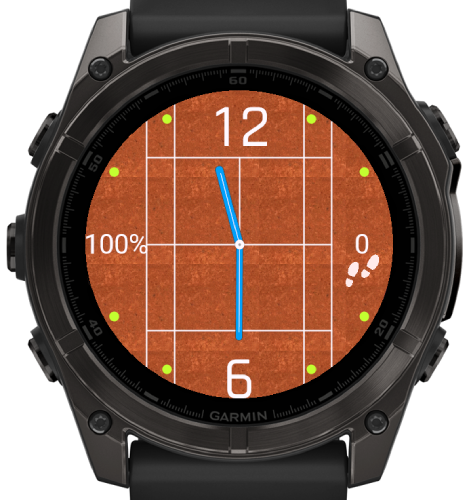 Tennis court style watch face