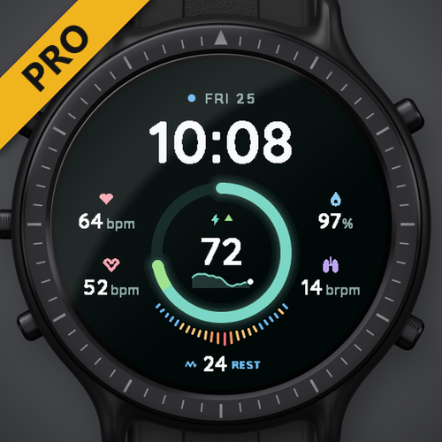 Astra Vital Pro – 压力与 Body Battery 表盘