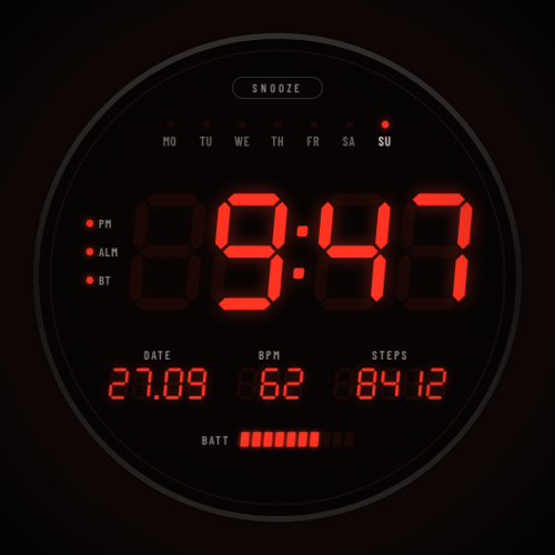 SNOOZE - LED Alarm Clock Face