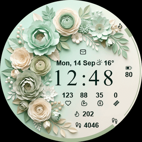 Flowers green watchface with AOD