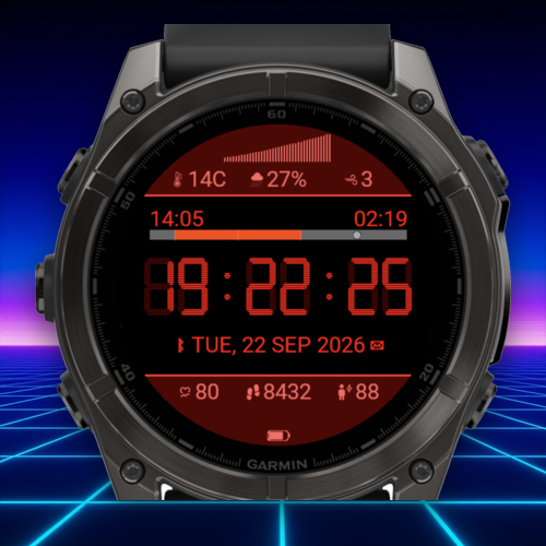 Modern Retro Digital Watch Face