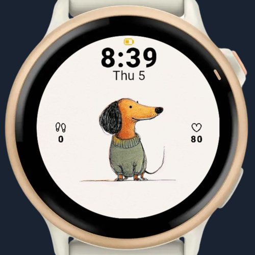 腊肠犬插画表盘