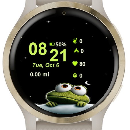 Cartoon Frog Sitting Cloud Moon