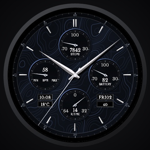 Ledger - Topo Map Chronograph Watch Face · Screenshot 0