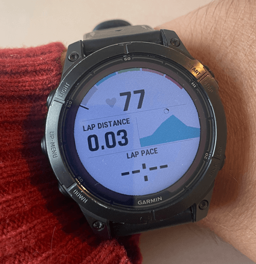 preview van het rain dataveld in een activiteitenprofiel op Garmin