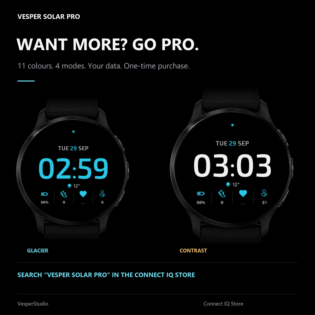 Vesper Solar — clean digital watch face · Screenshot 1