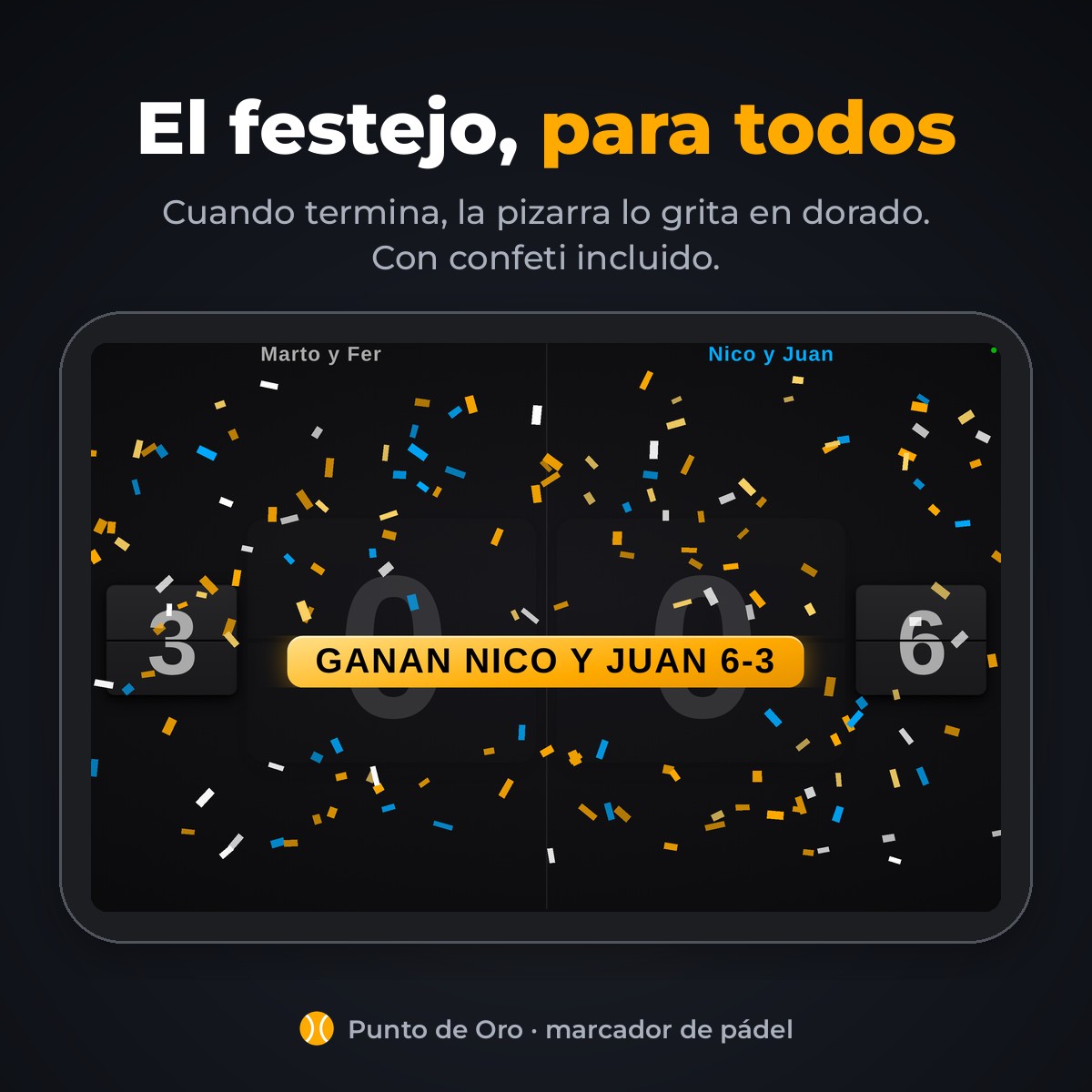Padel Score · Punto de Oro · Screenshot 3