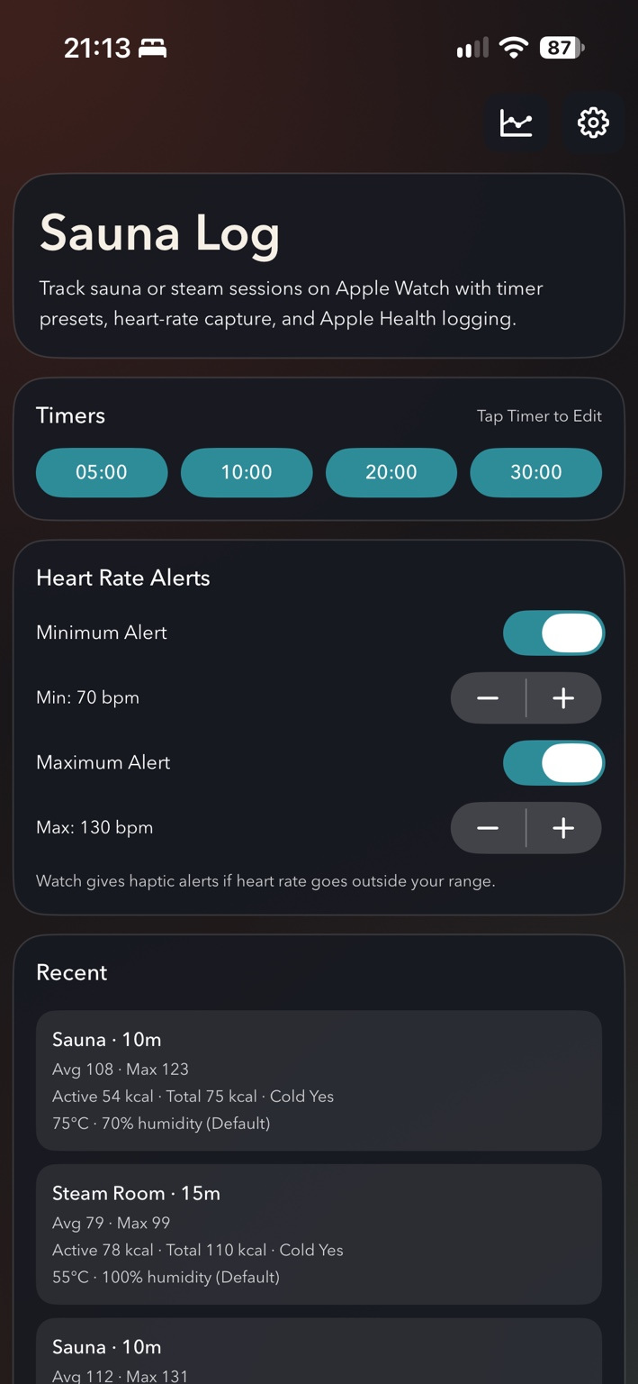 Sauna Log for Garmin · ภาพหน้าจอ 1