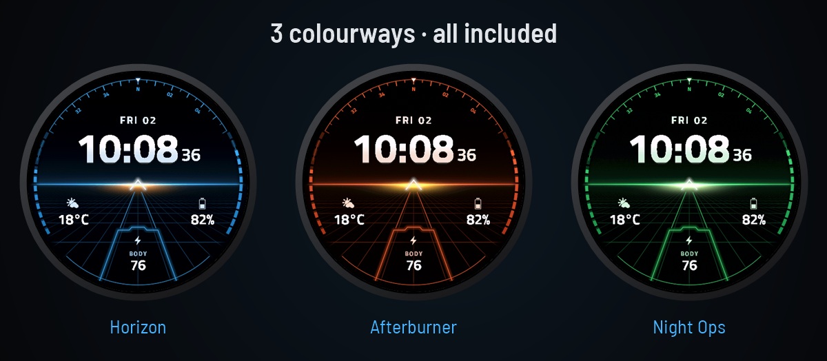 Horizon - Flight HUD Digital Watch Face · Screenshot 1
