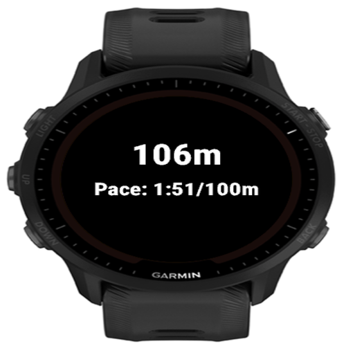 Open Water Swim Meter Data Field · Screenshot 0