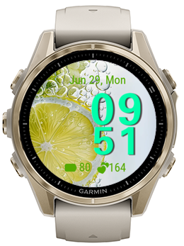Lemon Fizz Garmin watch face