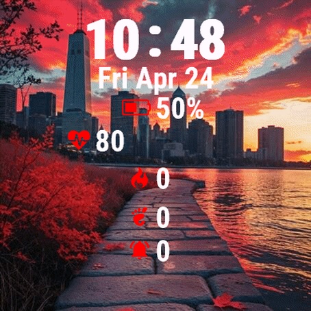 Red Sunset Over City 4