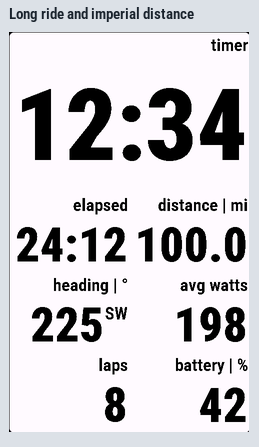 Struktur – Cycling Data Field · Screenshot 2