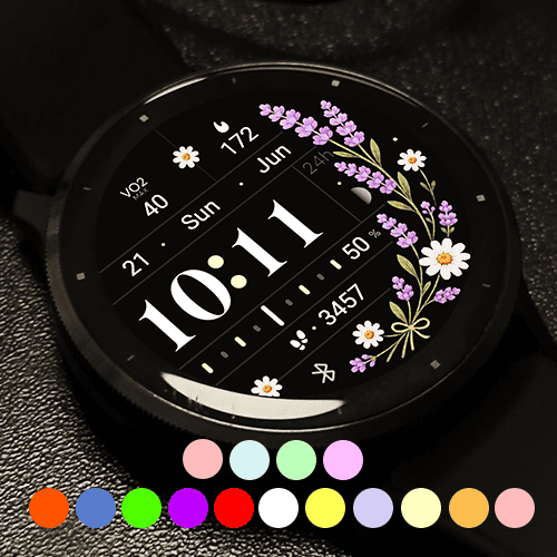Simple Lavender - Floral Watch Face · Screenshot 1