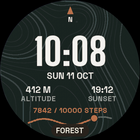 TRAILMAP — Topographic Trail Watch Face · Screenshot 0