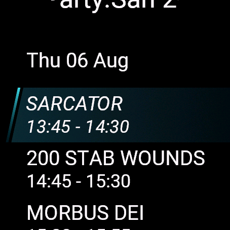 Festival Running Order Widget · Screenshot 3