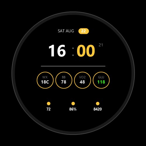 FlexEx - CGM + Custom Data Watch Face · Screenshot 1