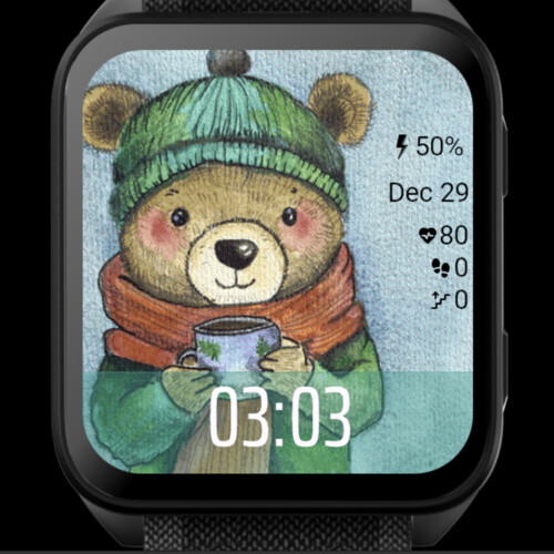 Cozy Winter Bear Watercolor · Screenshot 1