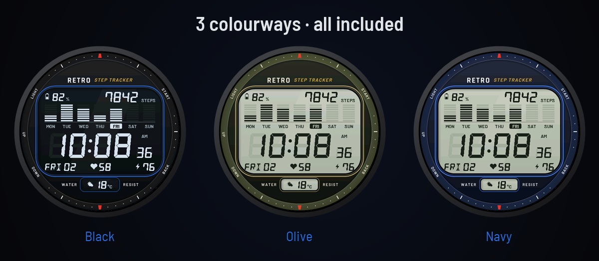 Retro Tracker - 80s Step Tracker LCD Watch Face · Screenshot 1