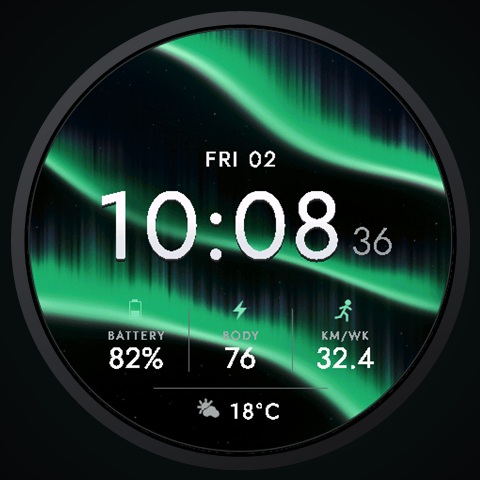 Aurora - Northern Lights Digital Watch Face · Screenshot 0