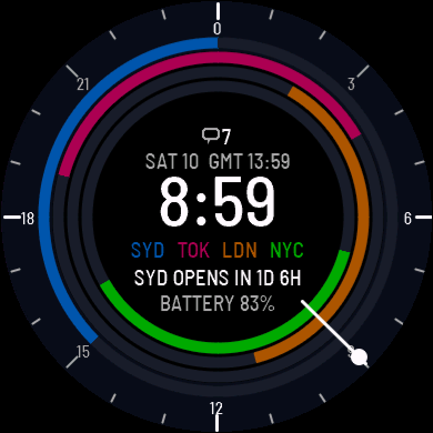 Market Hours Watch Face - Forex & Stock Sessions · Screenshot 3