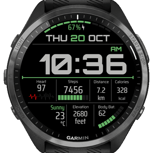 Digital Count watch face for Forerunner 170
