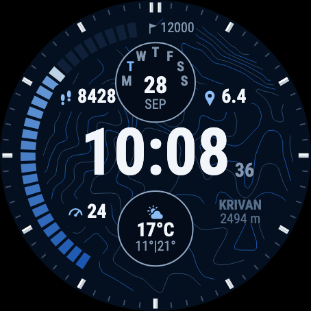 Isohypse Digital Lite - Topo Mountain Watch Face · Screenshot 2