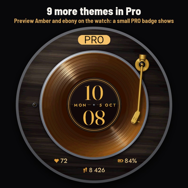 Astra Vinyl – 动态复古音乐表盘 · Screenshot 2