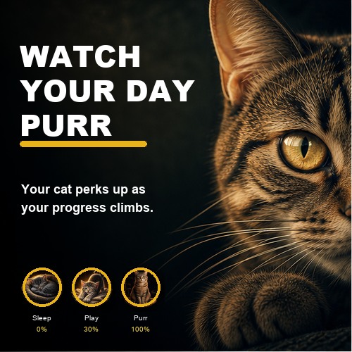 Purrgress (Goal Based Virtual Pet Cat) · Screenshot 0
