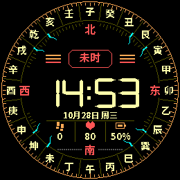 Xuanjin Luopan · Cyber Garmin watch face preview