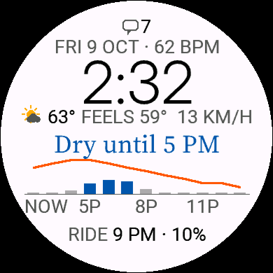 Weather Window Watch Face - Rain & Run Forecast · Screenshot 2