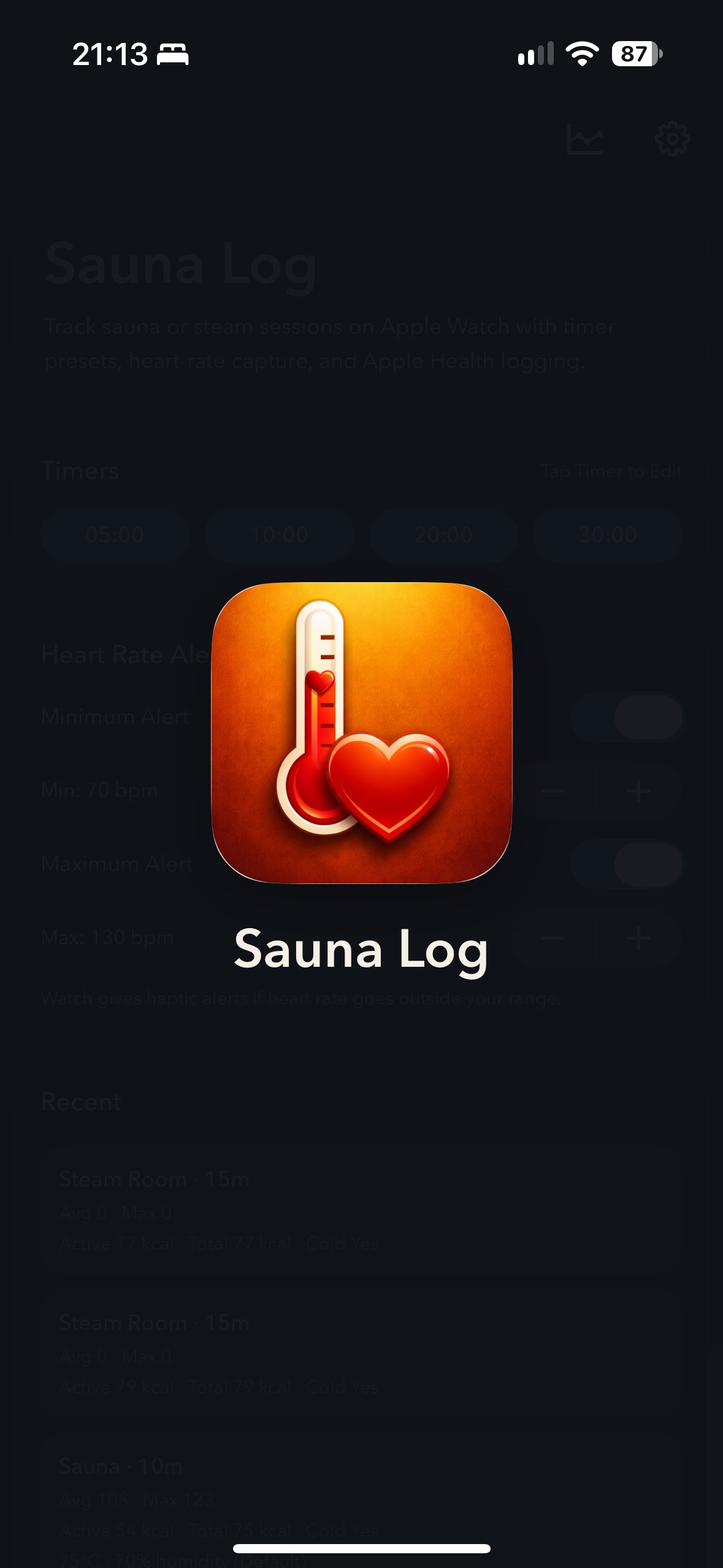 Sauna Log for Garmin · ภาพหน้าจอ 0