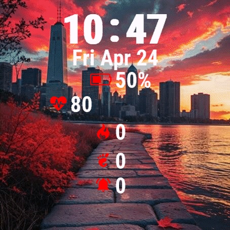 Red Sunset Over City 2