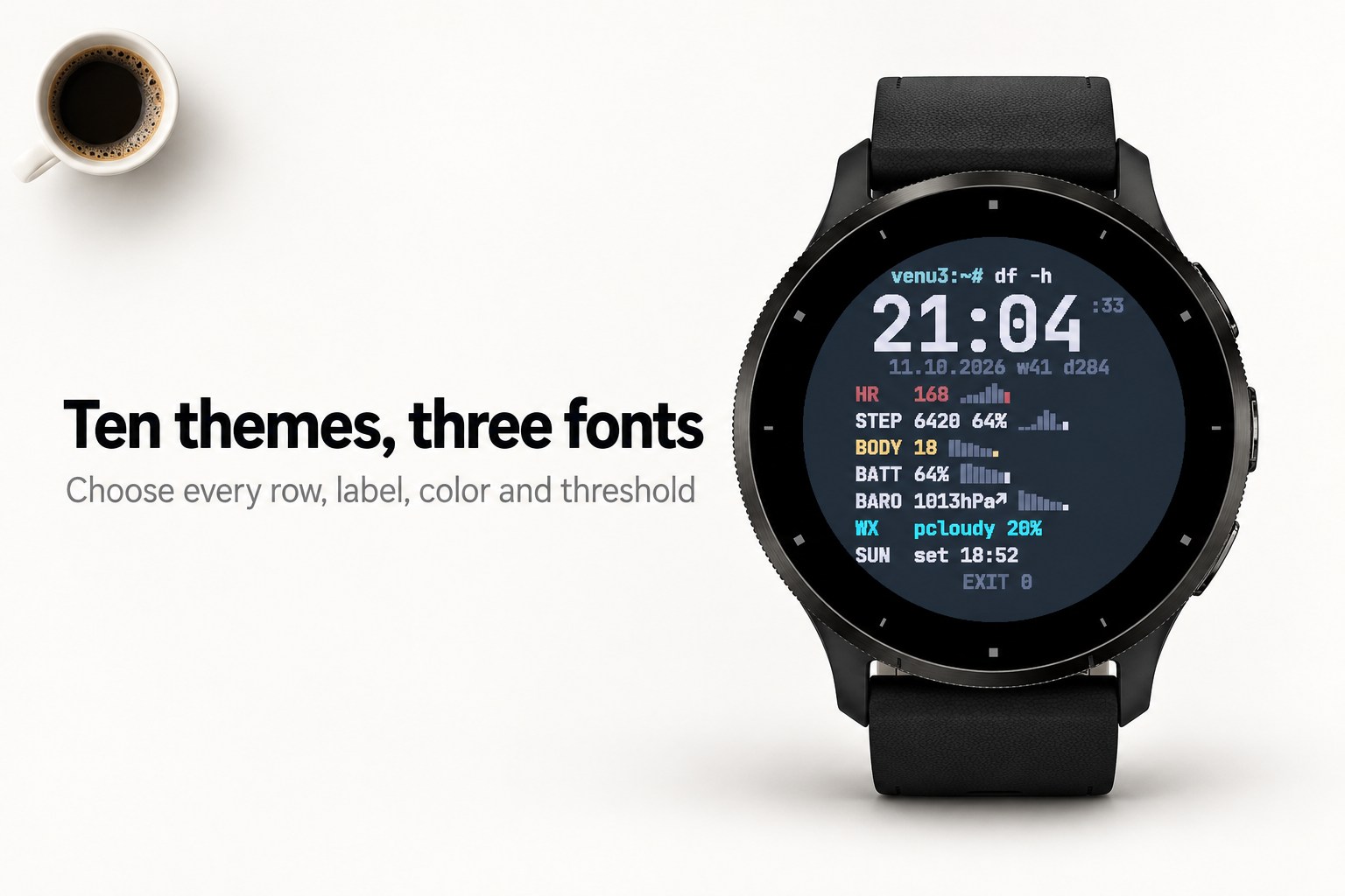 Rootline - Terminal Watch Face · Screenshot 1